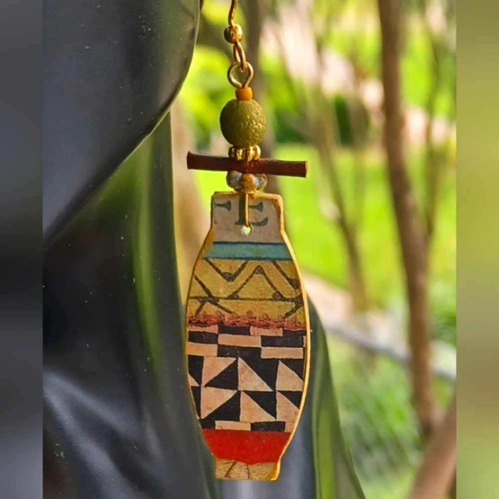 FUN LITTLE ARTISAN PAPER VASE EARRINGS